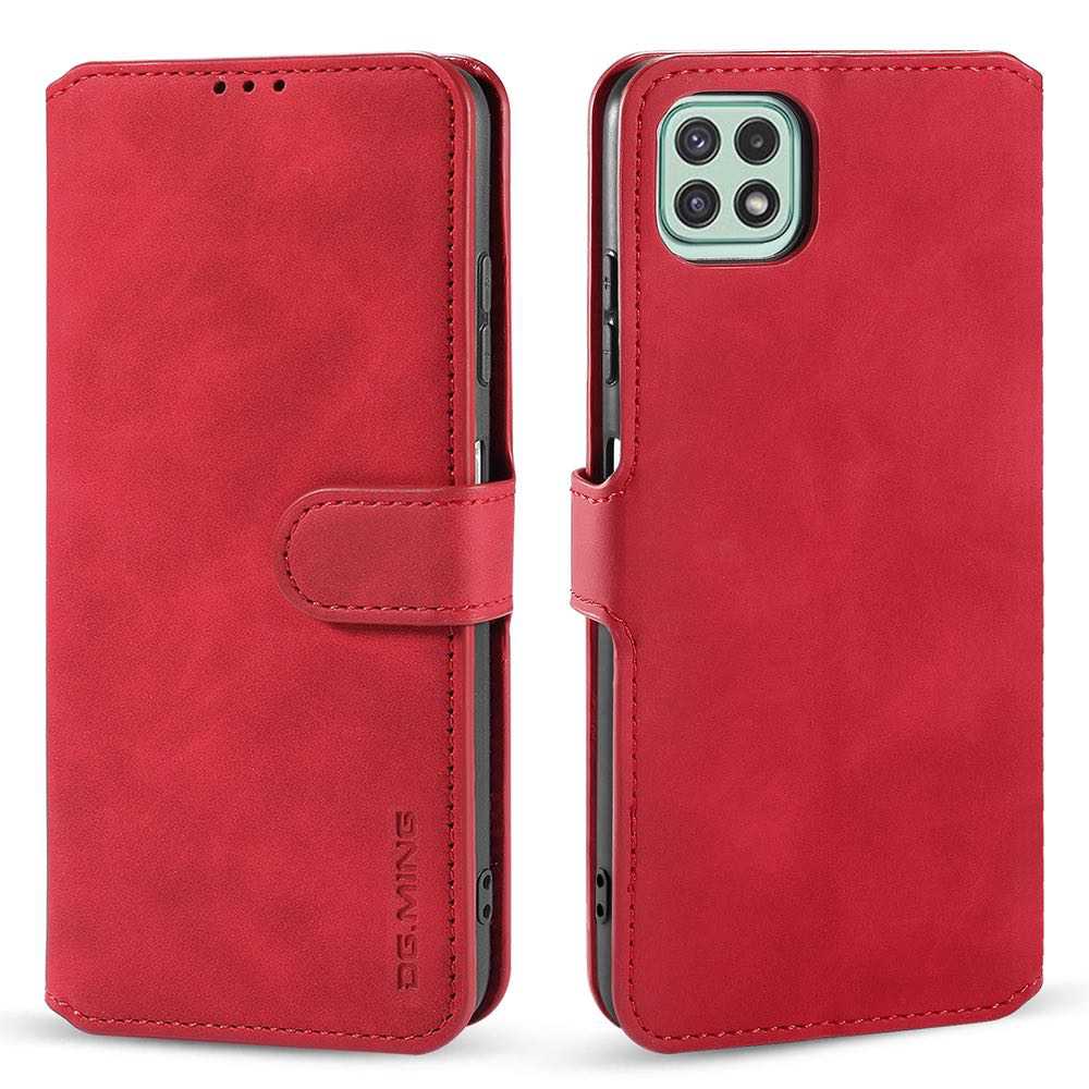 Samsung Galaxy A22 5G Case DG.MING Secure Flip Wallet - Red