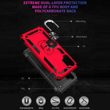 Samsung Galaxy A32 5G Case Shockproof with Metal Ring Holder - Silver