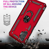 Samsung Galaxy A32 5G Case Shockproof with Metal Ring Holder - Silver