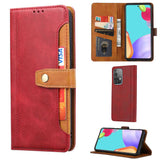 Samsung Galaxy A72 Case Double Fold Clasp PU leather - Red
