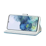 Samsung Galaxy S21 Plus Case Glitter Powder Crocodile Texture - Blue