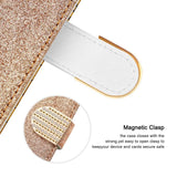 Glitter Powder Matching Crocodile Texture PU Leather Samsung Galaxy S21 Ultra Case