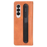 Samsung Galaxy Z Fold 3 5G Case PU Leather with Pen Slot - Brown