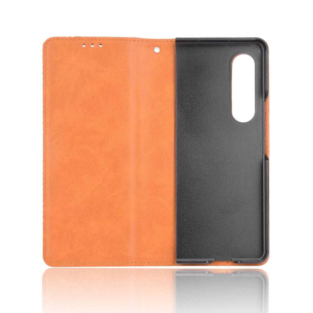 Samsung Galaxy Z Fold 3 5G Case PU Leather with Pen Slot - Brown