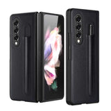 Samsung Galaxy Z Fold 3 5G Case Litchi Pattern Foldable - Black