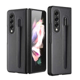 Samsung Galaxy Z Fold 3 5G Case Litchi Pattern Foldable - Grey