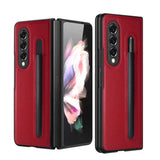Samsung Galaxy Z Fold 3 5G Case Litchi Pattern Foldable - Red