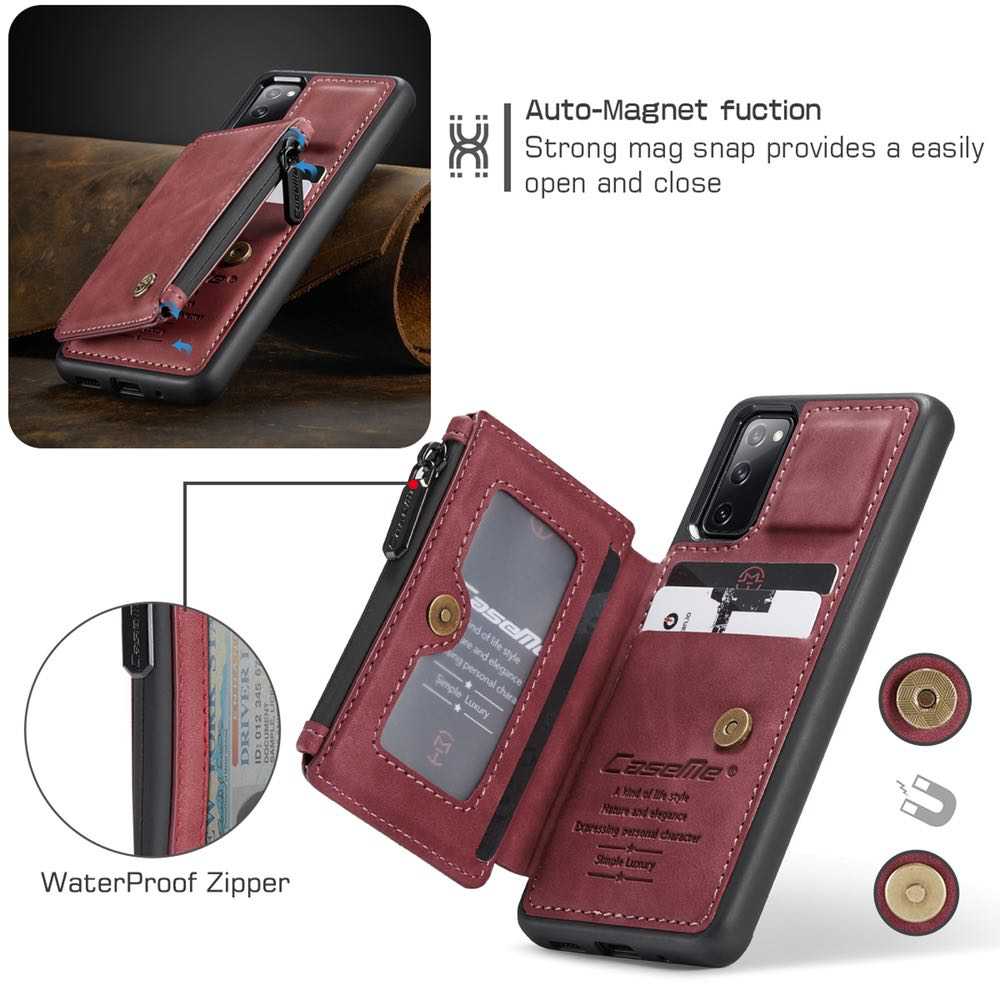 Samsung Galaxy S20 FE Case CASEME C20 Multifunctional - Red