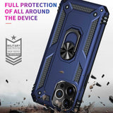 iPhone 13 Pro Max Shockproof Protect Ring Holder Case - Blue
