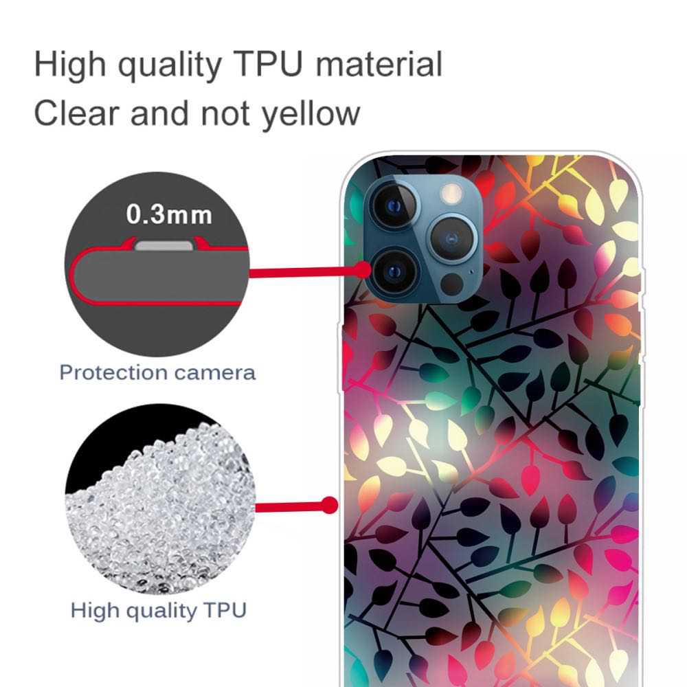 iPhone 12 / iPhone 12 Pro Case Made With Soft TPU - Leaf Pattern