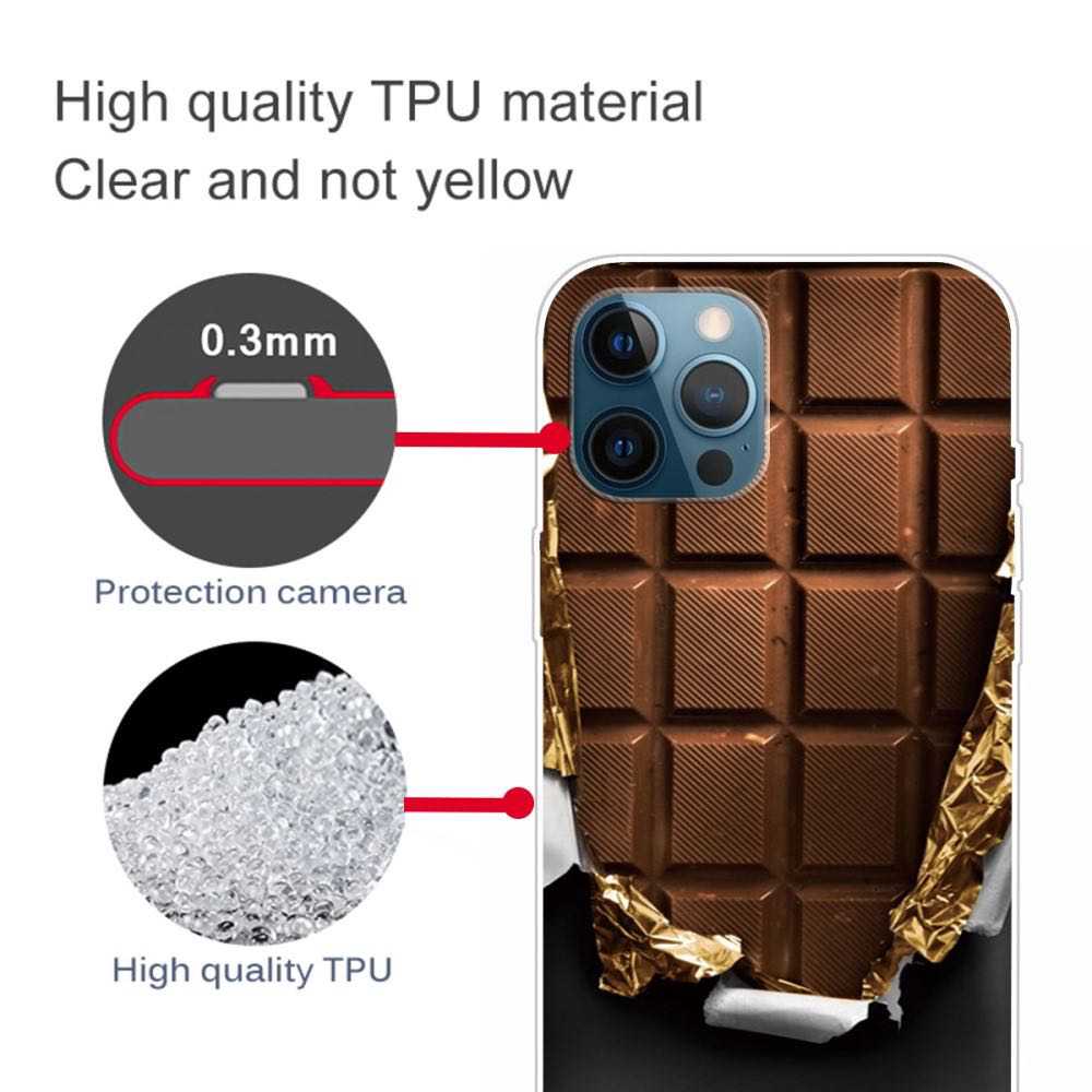 iPhone 12 / iPhone 12 Pro Case Made With TPU - Square Chocolate Pattern