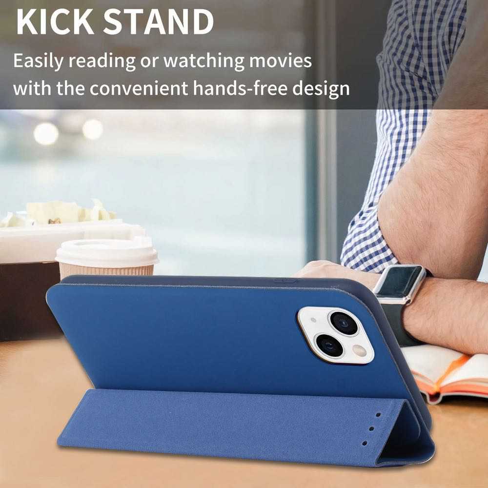 iPhone 13 Case Ultra thin Skin Protective Wallet - Blue