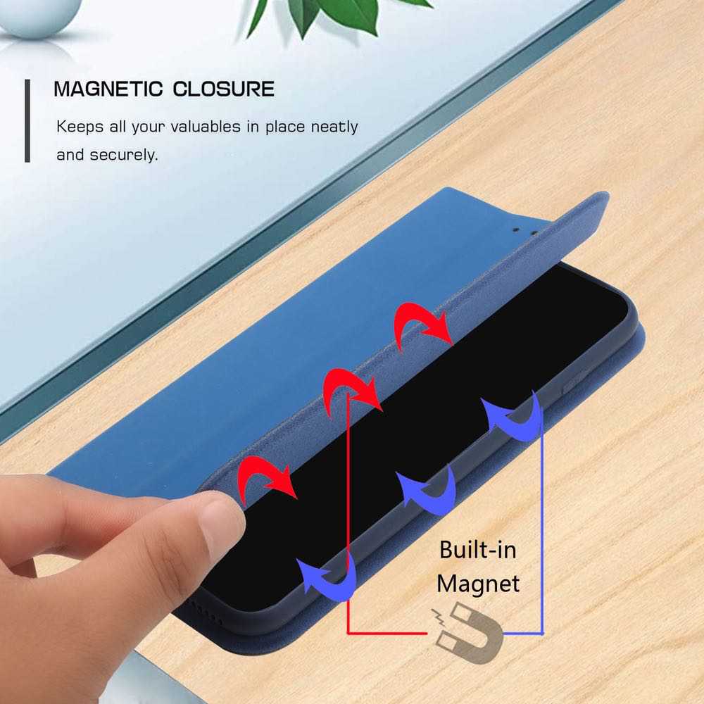 iPhone 13 Case Ultra thin Skin Protective Wallet - Blue