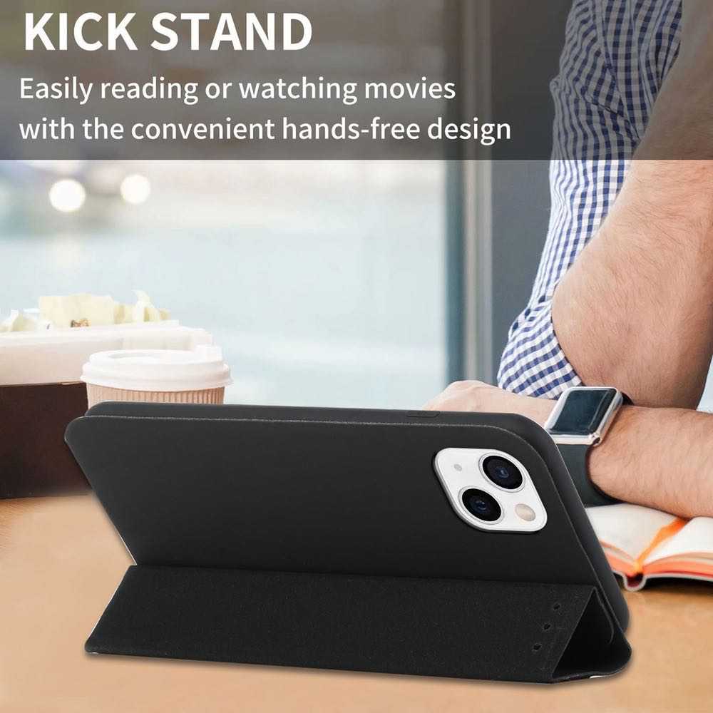 Ultrathin Skin Feel 3-Folding iPhone 13 Mini Case - Black