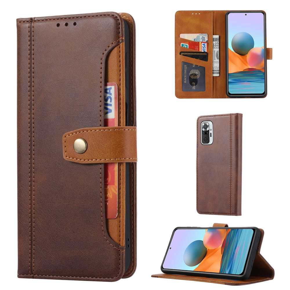 Xiaomi Redmi Note 10 4G / Redmi Note 10S Case Pu Leather - Coffee