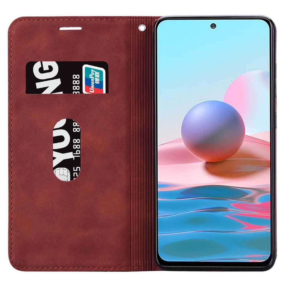 Xiaomi Redmi Note 10 4G / Note 10S Case Magnetic Flip - Brown