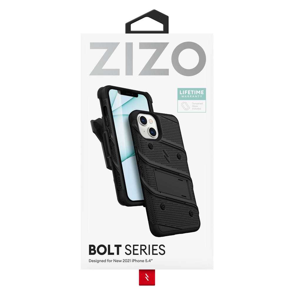iPhone 13 Mini Case ZIZO BOLT Secure With Screen Protector - Black