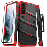 Samsung Galaxy S21 Plus Case ZIZO Bolt Series - Black & Red