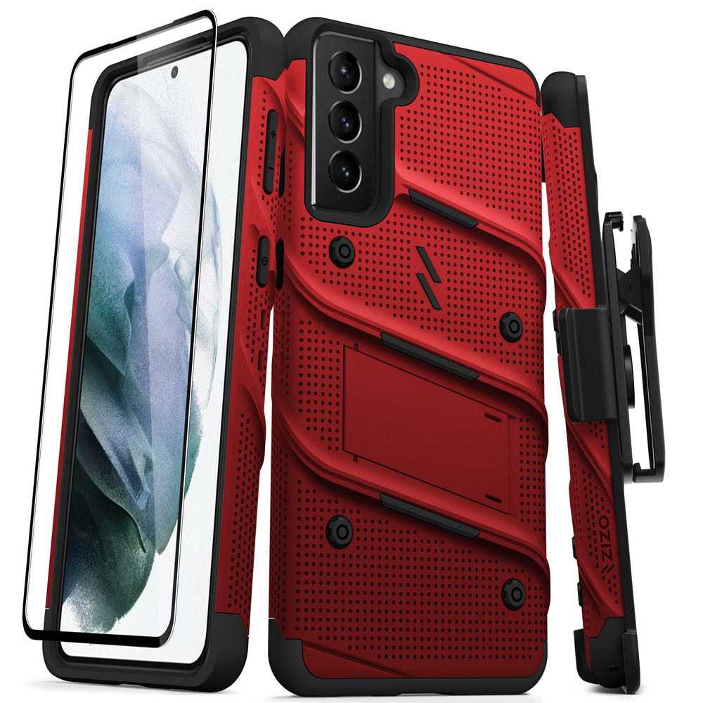 Samsung Galaxy S21 Plus ZIZO Bolt Series Case - Red & Black