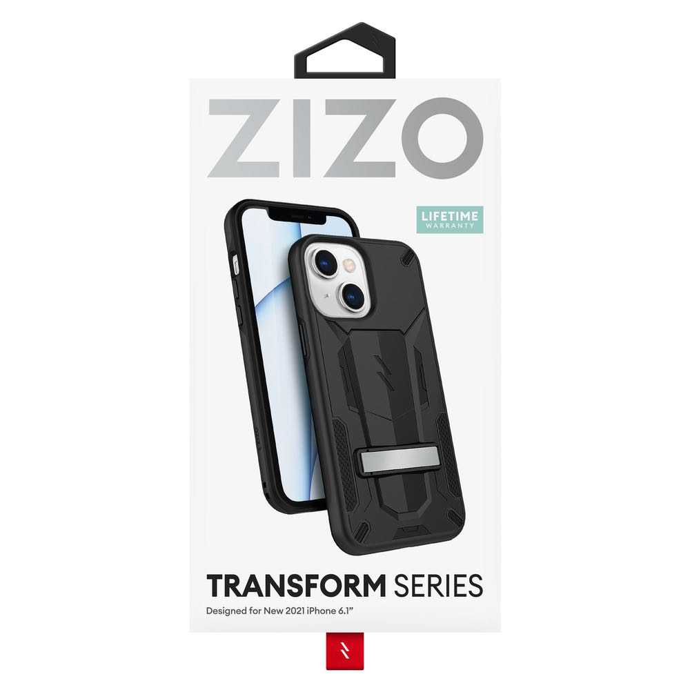 iPhone 13 Case Secure Back ZIZO TRANSFORM Series - Black