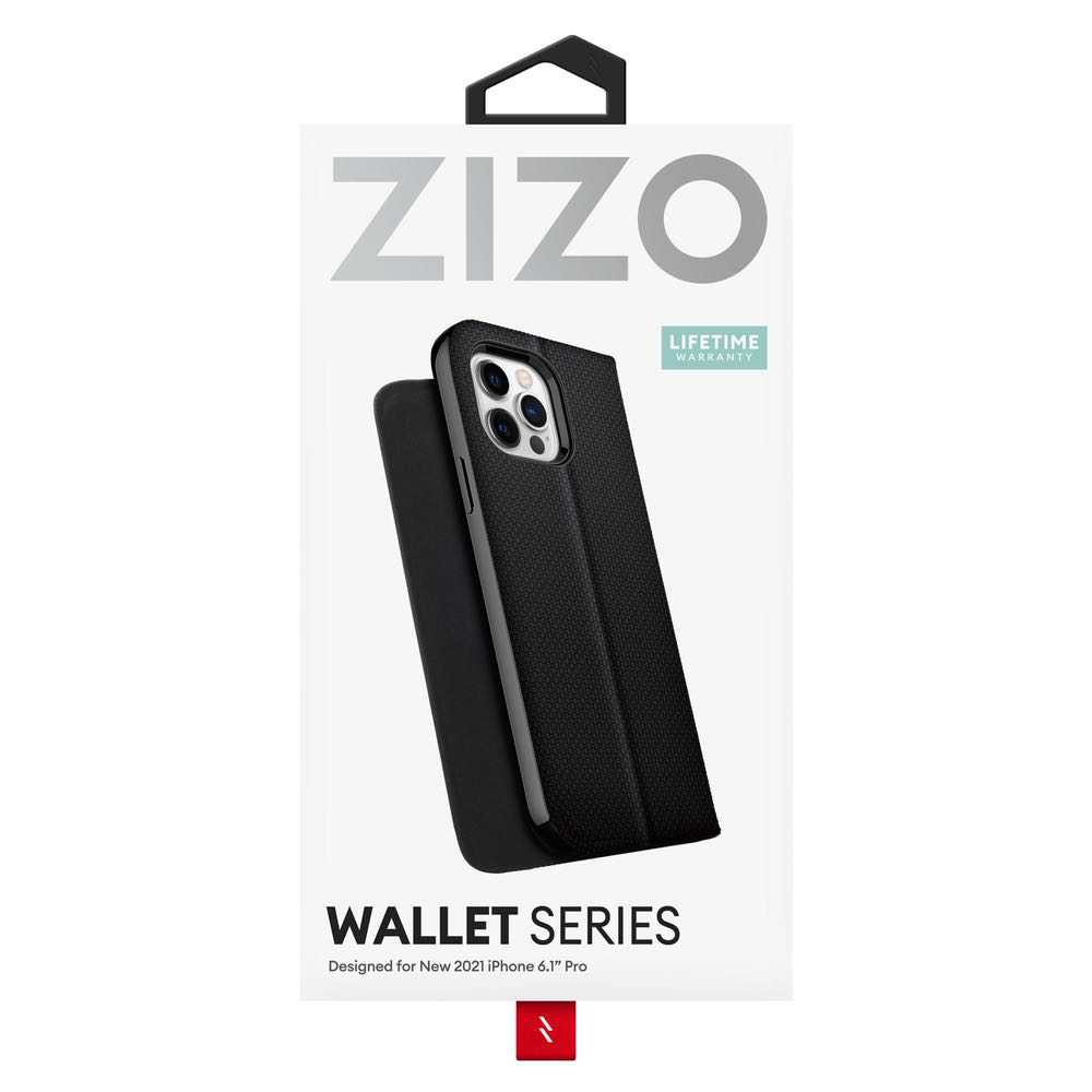 iPhone 13 Pro Case ZIZO Secure Wallet PU Leather and TPU - Black