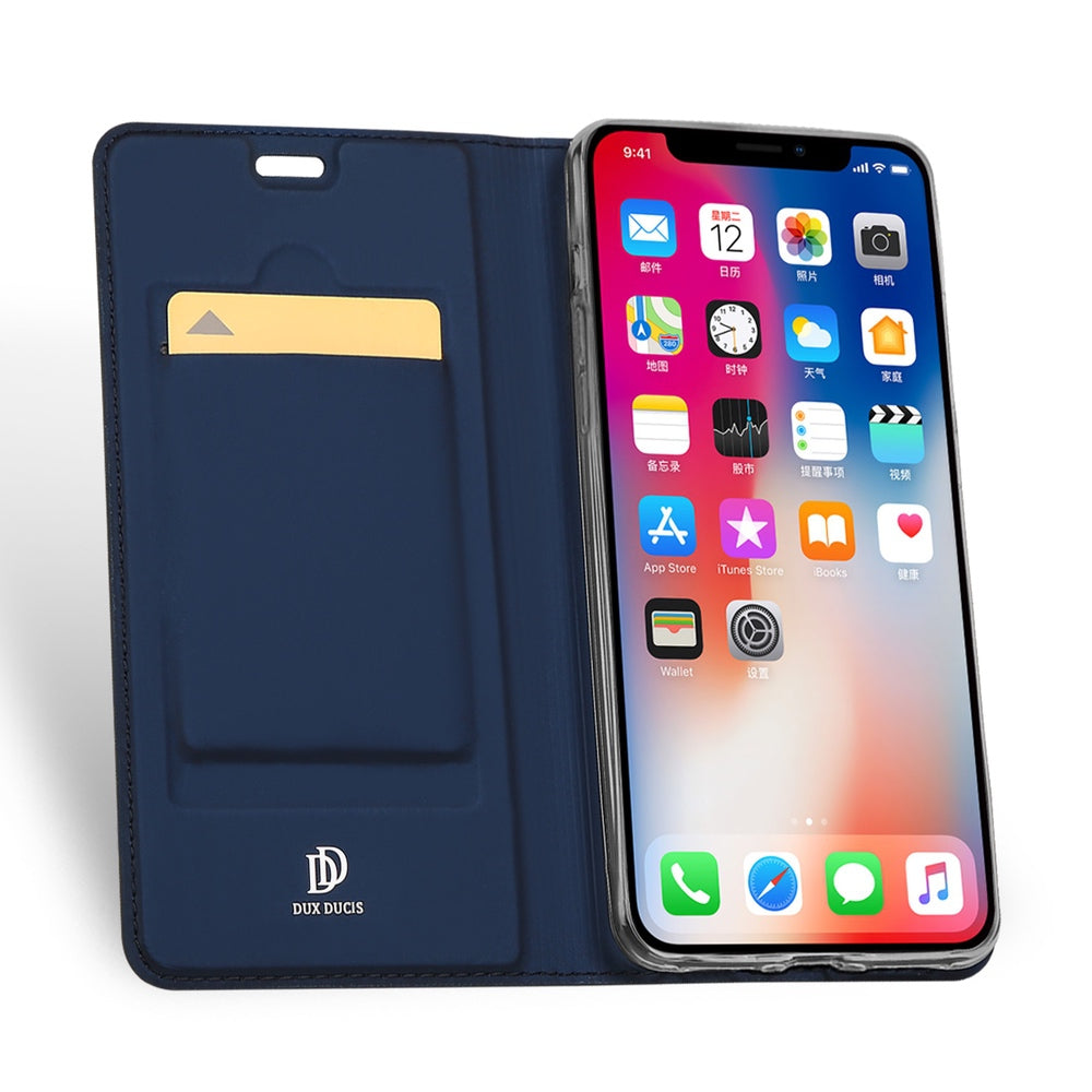 iPhone XS Max Case Made With PU Leather and TPU - Blue