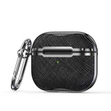 AirPods 3 Case Cloth Texture Electroplating With Hook - Black