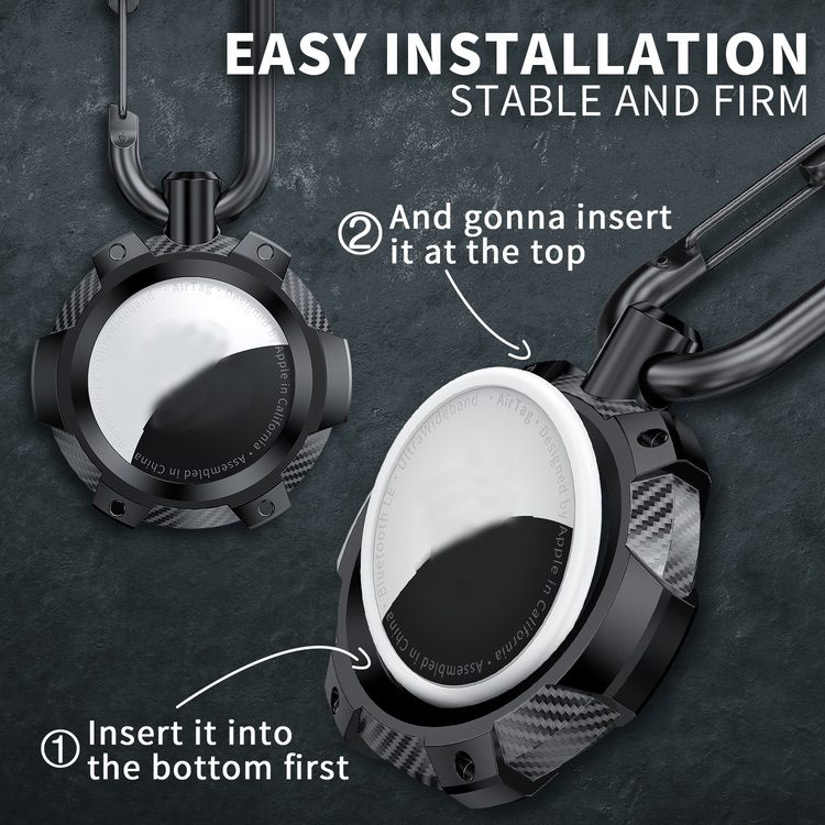 AirTag Case Made With Silicone Shockproof - Black