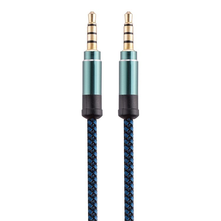 Aux Cable Gold-Plated 3.5 mm Stereo Audio 1.5M - Blue