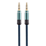 3.5 mm Stereo Audio Aux Cable With Gold-Plated 1.5M - Blue