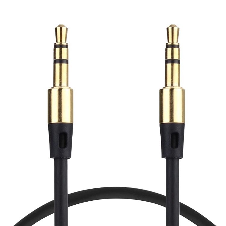 Aux Cable Gold-Plated 3.5 mm Stereo Audio 1M - Black