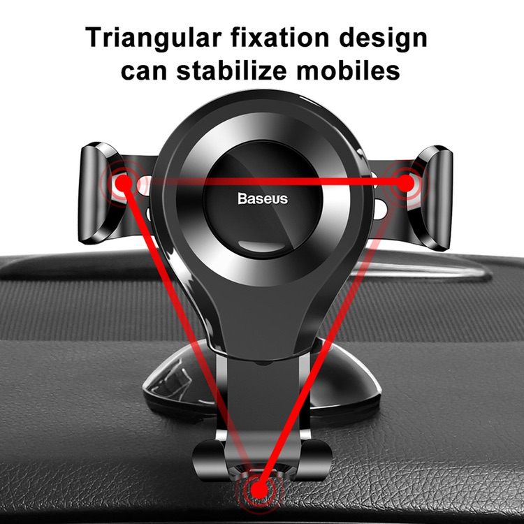 Car Phone Holder BASEUS Osculum Type Gravity Mount - Black