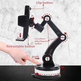 Car Phone Holder Big Suction Cup Multi-Angle Adjustment - Black