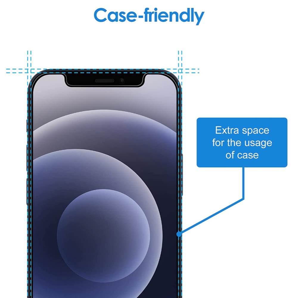 iPhone 12 /12 Pro Screen Protector Tempered Glass Case Friendly - Ultra Clear