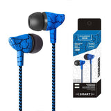 Earphone Wired Headset Super Bass Sound With Mic - Blue