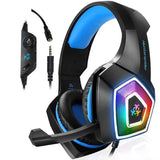 Gaming Headphones 3.5mm RGB Colourful Luminous - Black blue