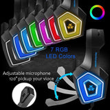 Gaming Headphones 3.5mm RGB Colourful Luminous - Black blue