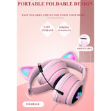 Gaming Headphones Cat ear design, cute and fashionable - Black