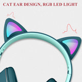 Gaming Headphones Cat ear design, cute and fashionable - Grey