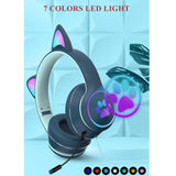 Gaming Headphones Cat ear design, cute and fashionable - Grey