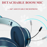 Gaming Headphones Cat ear design, cute and fashionable - Grey