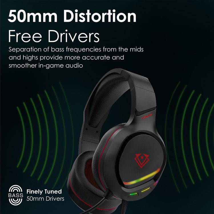 Gaming Headphones Over-Ear Wired Ergonomic Noise Isolating VERTUX