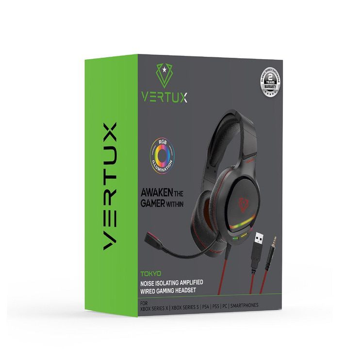 Gaming Headphones Over-Ear Wired Ergonomic Noise Isolating VERTUX