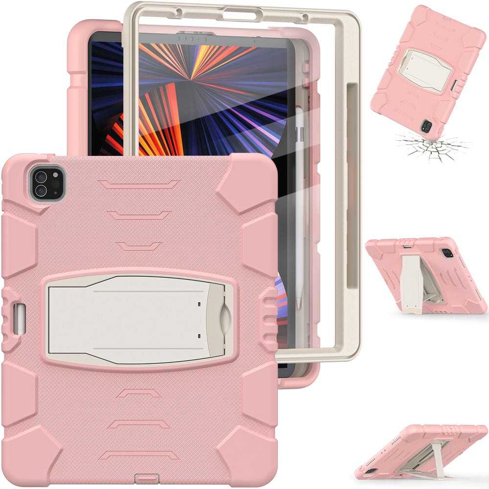 iPad Pro 12.9 2022 / 2021 Case Shockproof 3-Layer Protection - Pink