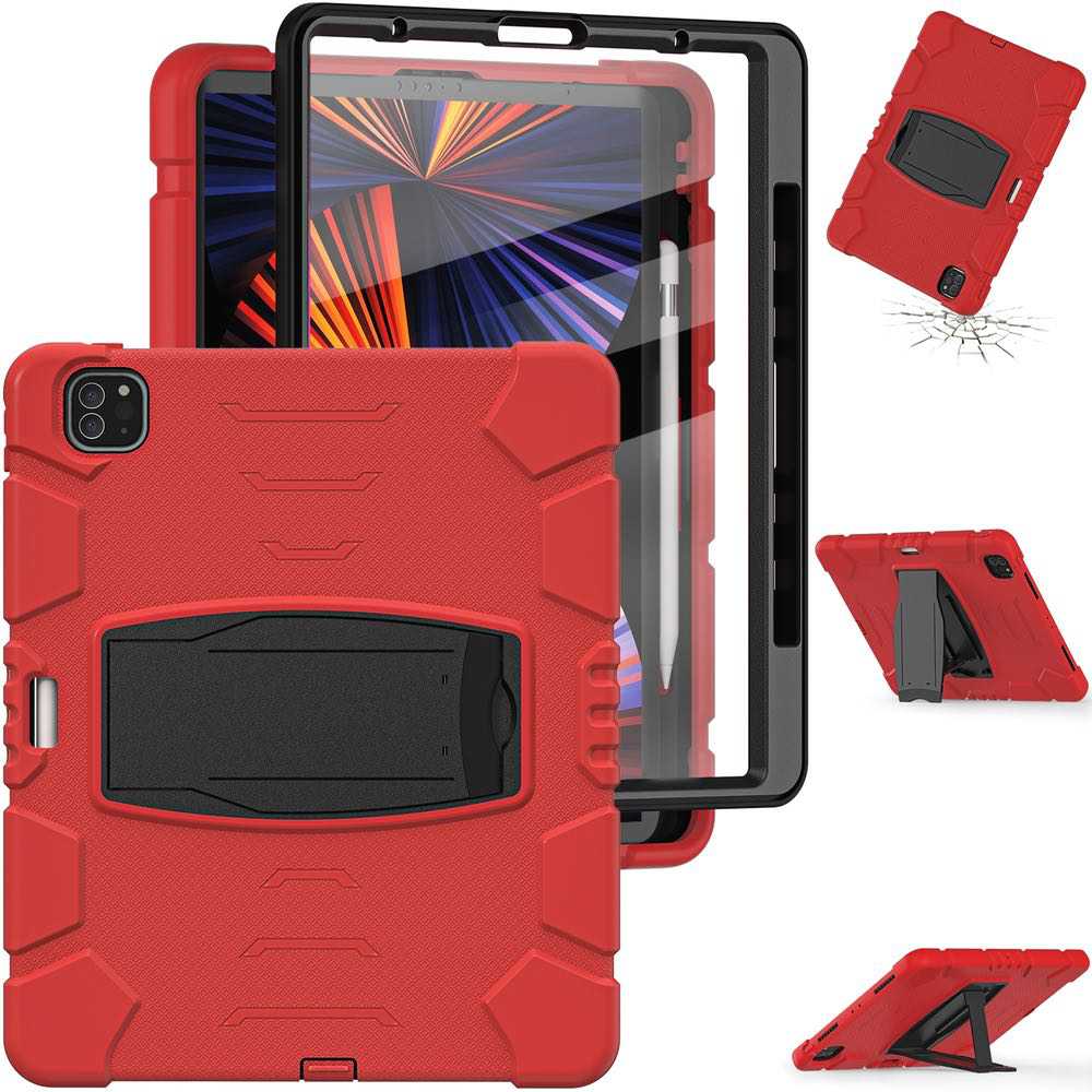 iPad Pro 12.9 2022/2021 Case Shockproof 3-Layer Protection - Red