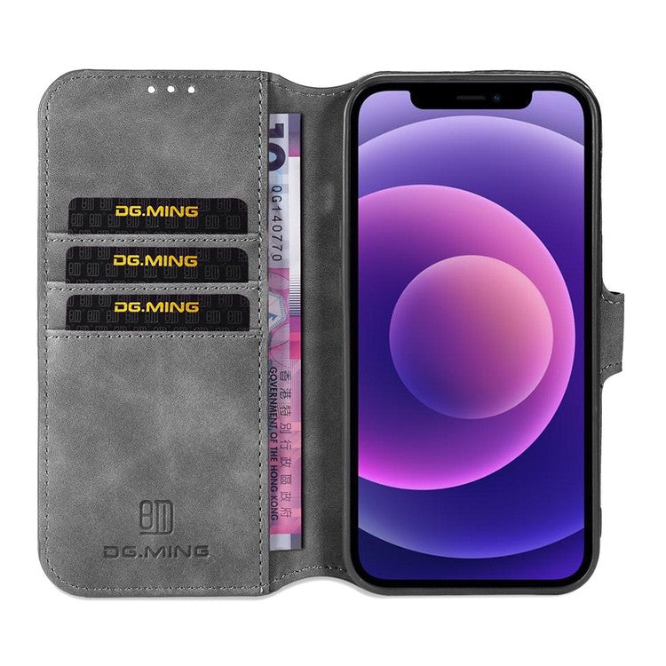 iPhone 13 Case DG MING Secure Wallet Grey