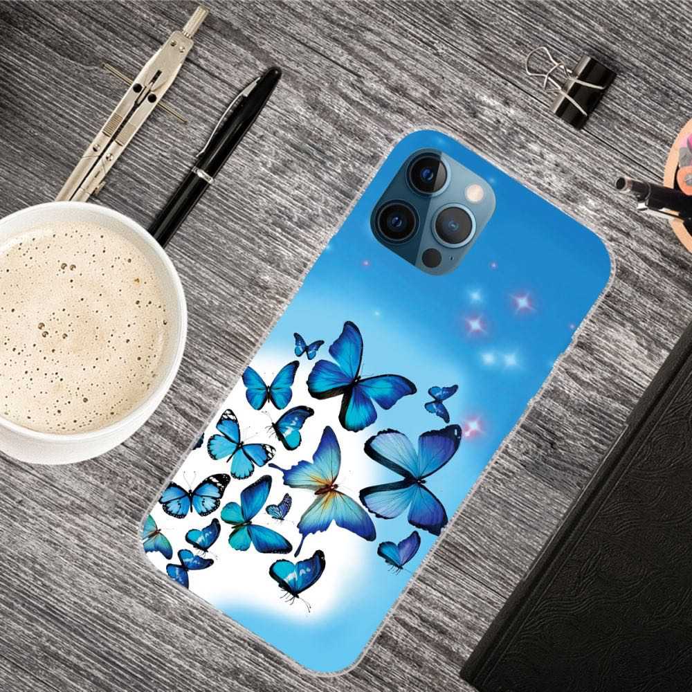 iPhone 12 / iPhone 12 Pro Case With Butterfly Printing - Blue