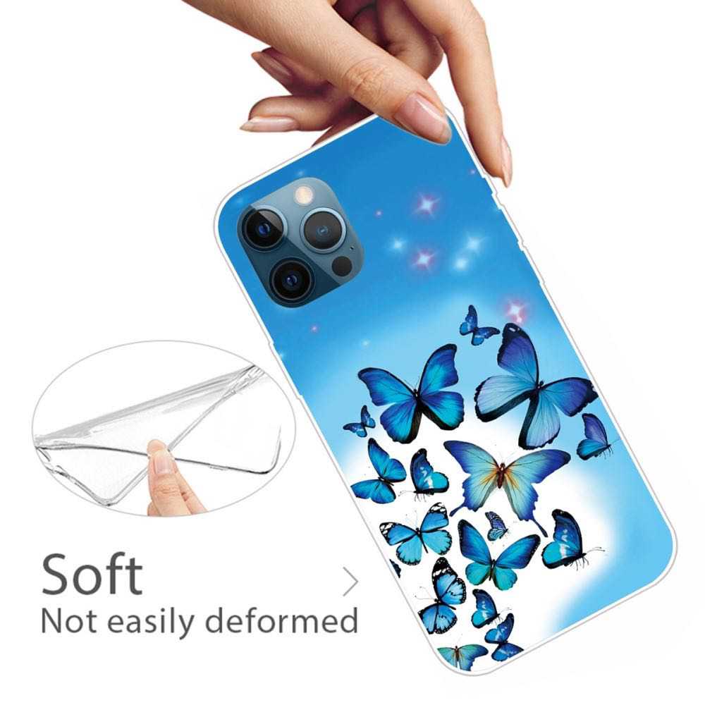 iPhone 12 / iPhone 12 Pro Case With Butterfly Printing - Blue