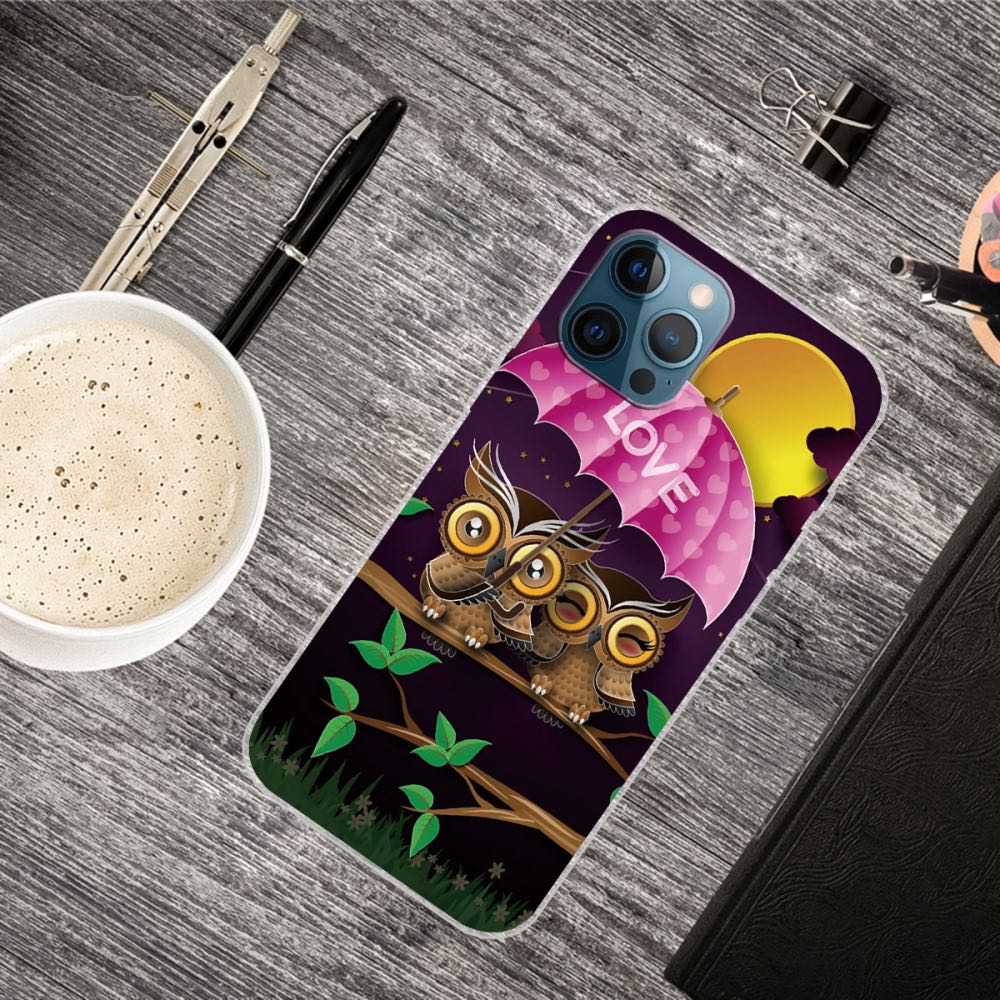 iPhone 12 / iPhone 12 Pro Case With Soft TPU - Couple Owls Printing