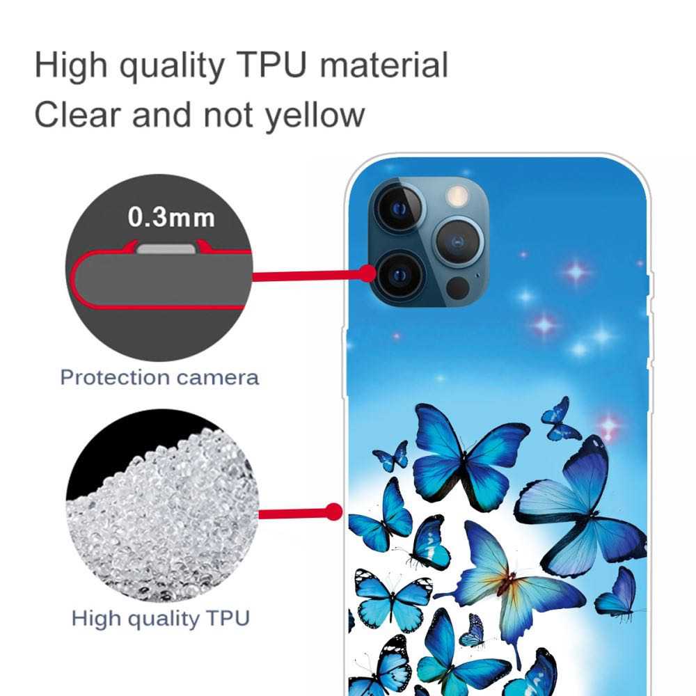 iPhone 12 / iPhone 12 Pro Case With Butterfly Printing - Blue